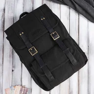 Plecaki - Plecak męski ze skóry wegańskiej PAOLO PERUZZI E-05-BL czarny - miniaturka - grafika 1