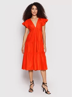 Sukienki - Vero Moda Sukienka codzienna Jarlotte 10261022 Pomarańczowy Regular Fit - grafika 1