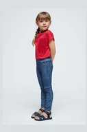 Spodnie i spodenki dla dziewczynek - Mayoral legginsy dziecięce kolor niebieski z aplikacją - miniaturka - grafika 1