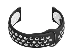 Pasek gumowy do smartwatch U11 - czarny/biały - 20mm - Akcesoria do smartwatchy - miniaturka - grafika 1