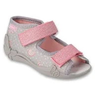 Buty dla dziewczynek - Befado obuwie dziecięce 342P056 szare - miniaturka - grafika 1