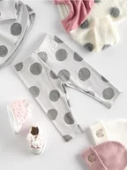 Komplety dla niemowląt - Reserved - Bawełniane legginsy w kropki - jasnoszary - miniaturka - grafika 1