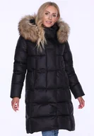 Kurtki damskie - KURTKA DAMSKA PUCHOWA Z EKOLOGICZNYM FUTREM PRZY KAPTURZE - miniaturka - grafika 1