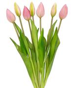 Sztuczne kwiaty - Tulipany silikonowe jak żywe liliowe bukiet 7 sztuk gumowe 44 cm zamknięte - miniaturka - grafika 1