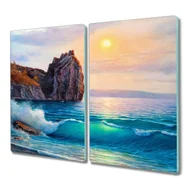 Deski do krojenia - Deska ze szkła 2x30x52 cm Malarstwo ocean wybrzeże, Coloray - miniaturka - grafika 1