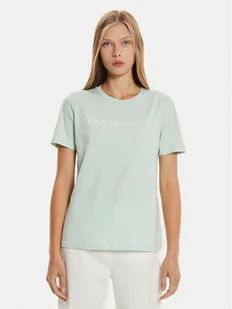 Tommy Hilfiger T-Shirt Logo WW0WW40276 Zielony Regular Fit - Koszulki i topy damskie - miniaturka - grafika 1