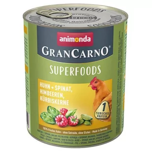 Animonda GranCarno Superfoods Kurczak, Szpinak, Maliny, Pestki Dyni 800 g - Mokra karma dla psów - miniaturka - grafika 2