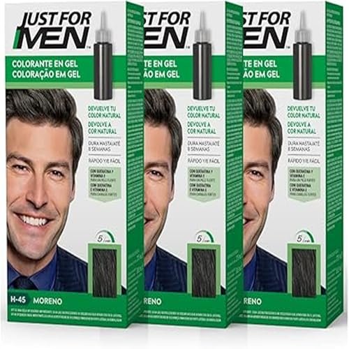 Just For Men Original Formula Farba do Włosów dla Mężczyzn, H45 Ciemnobrązowy, 3 x 66 ml