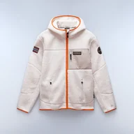 Bluzy męskie - Męska BLUZA POLAROWA NAPAPIJRI YUPIK FZH 3 NP0A4GNSNS51 – Biały - miniaturka - grafika 1