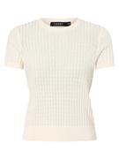 Swetry damskie - Lauren Ralph Lauren - T-shirt damski z dodatkiem lnu, biały - miniaturka - grafika 1