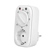 Szkolne artykuły papiernicze - Zegar Logilink, mechaniczny z czujnikiem zmierzchu, biały - miniaturka - grafika 1