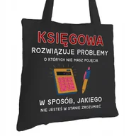 Torby i wózki na zakupy - Torba Bawełniana dla Księgowej Czarna Na Prezent ekologiczna Trwały Nadruk - miniaturka - grafika 1