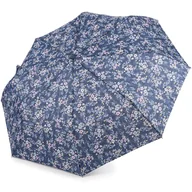 Parasole - Parasol Składany Automatyczny XL Parasolka Damska Pokrowiec Kwiaty Granat - miniaturka - grafika 1