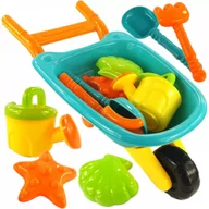 Zabawki do piasku - DLA DZIECI TACZKA ZESTAW DO PIASKU KONEWKA FOREMKI - miniaturka - grafika 1