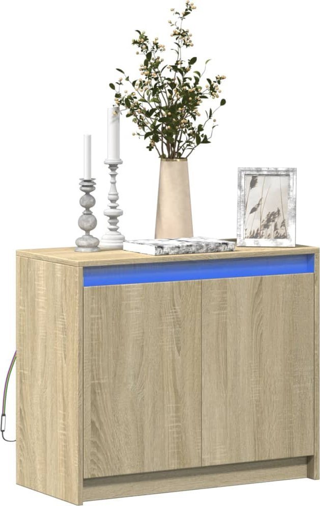 vidaXL vidaXL Szafka z LED, dąb sonoma, 72x34x61 cm, materiał drewnopochodny