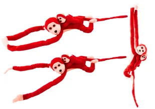 Maskotka Pluszowa Małpka z Dzieckiem Czerwona 70 cm - Maskotki i pluszaki - miniaturka - grafika 1
