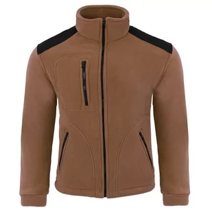 Bluza polarowa medyczna brązowa wstawki czarne r.XXL - Odzież medyczna - miniaturka - grafika 1