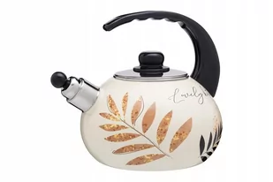 CZAJNIK EMALIOWANY Z GWIZDKIEM FIORELLO LISTKI - Czajniki na gaz - miniaturka - grafika 1