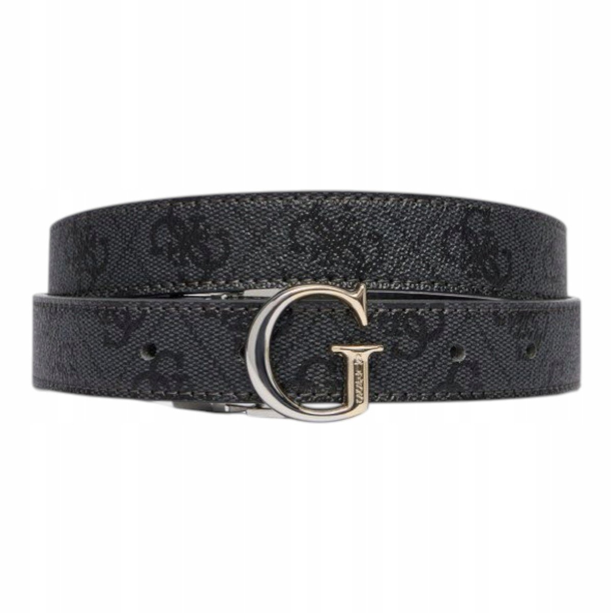 GUESS PASEK DAMSKI ADJUSTABLE & REV PANT CZARNO-SZARY r.S