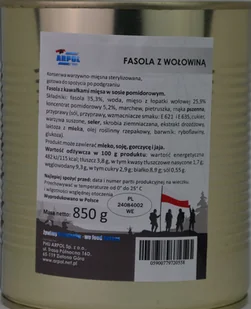 Fasola z wołowiną 850g wojskowa - Ziarna i nasiona roślin strączkowych - miniaturka - grafika 1