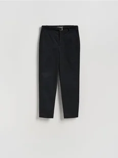 Reserved - Spodnie cygaretki z paskiem - czarny - Spodnie damskie - miniaturka - grafika 1