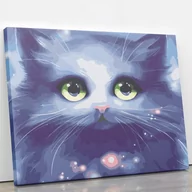 Malowanie po numerach - Kot z różowym noskiem - Malowanie po numerach 50 X 40 cm - miniaturka - grafika 1