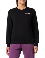 Bluzy damskie - Champion Legacy American Classics W-Script Logo Light Powerblend Fleece Crewneck Bluza damska, Czarny, XL - miniaturka - grafika 1