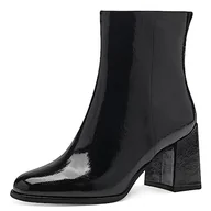 Botki damskie - Marco Tozzi Damskie 2-25327-41 botki na obcasie, Black Patent, 40 EU, 40 EU - miniaturka - grafika 1