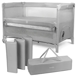 Łóżeczko Dziecięce Turystyczne Składane Dostawne Kojec Torba 60x120cm Szare - Łóżeczka i kojce Łóżeczko Dziecięce Turystyczne Składane Dostawne Kojec Torba 60x120cm Szare - Łóżeczka i kojce - miniaturka - grafika 1