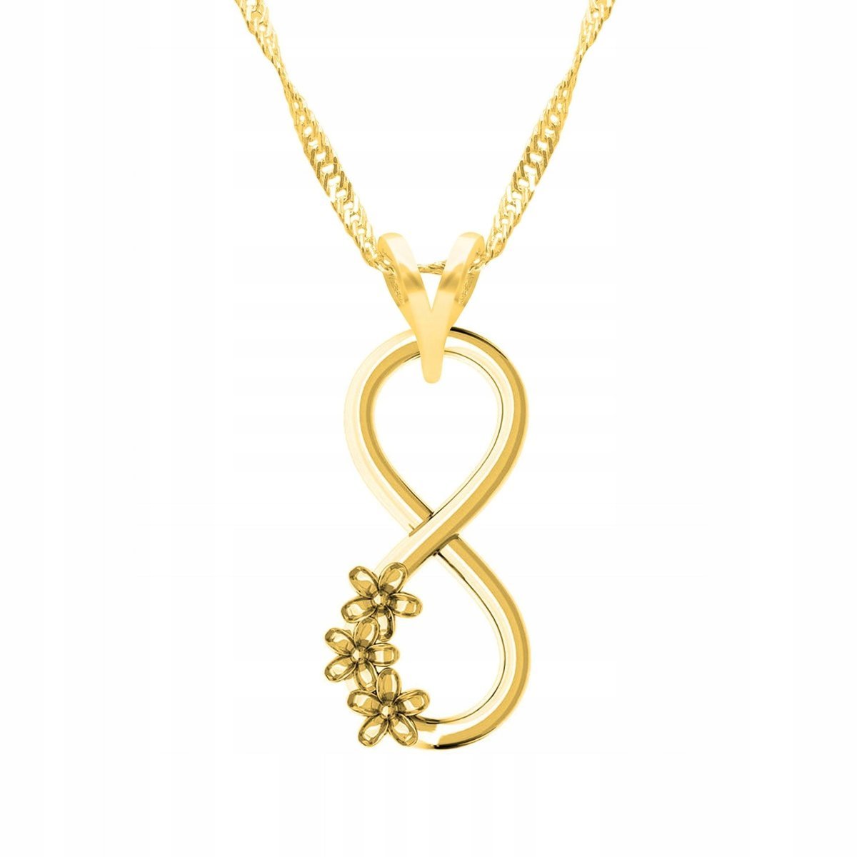 Złoty Naszyjnik z Nieskończonością Nieskończoność Infinity SREBRO 925