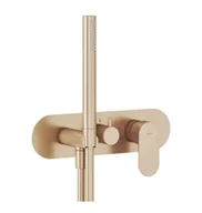 Baterie wannowe i prysznicowe - Ravak Eleganta - Bateria podtynkowa, na 3 urządzenia, szczotkowane różowe złoto X070370 - miniaturka - grafika 1