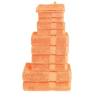 Ręczniki - vidaXL 12-cz. zestaw ręczników premium SOLUND, pomarańczowy, 600 g/cm² - miniaturka - grafika 1