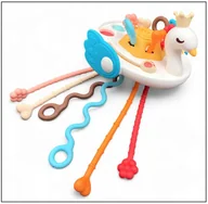 Zabawki sensoryczne - ZABAWKA SENSORYCZNA MONTESSORI SILIKONOWE LINKI DO PRZECIĄGANIA BUBBLE POPS - miniaturka - grafika 1