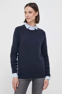 Tommy Hilfiger sweter wełniany damski kolor granatowy lekki - Swetry damskie - miniaturka - grafika 1