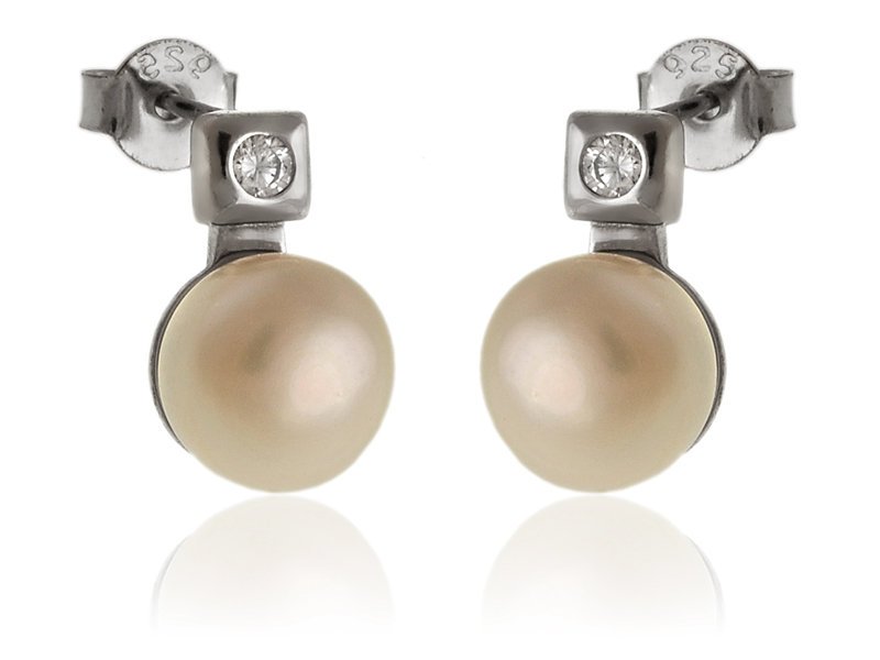Kolczyki srebrne z perłami k3345