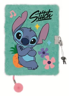 Pamiętnik z kłódką włochacz A5 96 kartek Stitch - Szkolne artykuły papiernicze - miniaturka - grafika 1