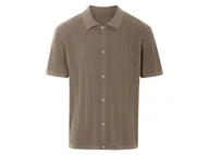 Koszule męskie - LIVERGY® Koszula dzianinowa męska z bawełny (Brązowy, XL (56/58)) - miniaturka - grafika 1