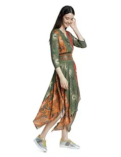 Desigual Sukienka damska Vest_Ohio, Zielony (Antic Green 4077), 44 - Sukienki - miniaturka - grafika 1