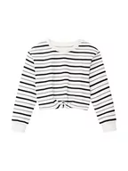 Bluzy dla dziewczynek - TOM TAILOR Dziewczęta Bluza dziecięca z paskami 1033216, 30101 - Irregular Navy White Stripe, 128-134 - miniaturka - grafika 1
