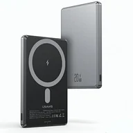 Powerbanki - USAMS Powerbank indukcyjny 5000mAh 20W Fast Charge ciemnoszary/dark grey 10KCD22001 (US-CD220) - miniaturka - grafika 1