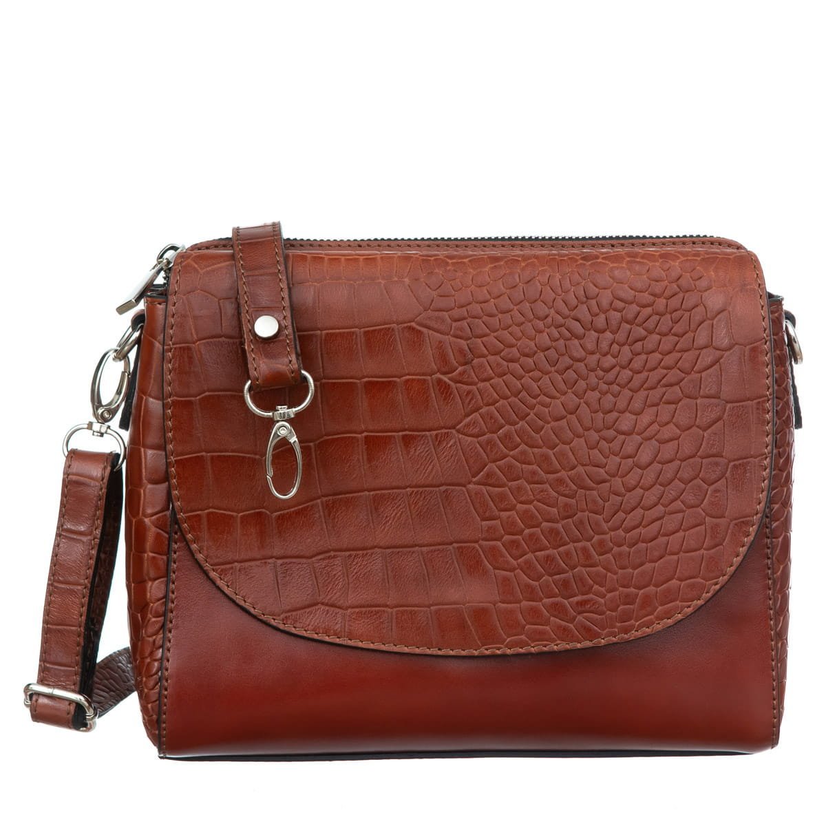 Torebka Skórzana VerMari Camere Crocco Koniak