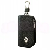 Etui na klucze - SKÓRZANE ETUI na klucze RENAULT logo KLUCZYK samochodowy ELEGANCKI brelok - miniaturka - grafika 1