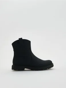 Reserved - Botki z imitacji skóry - czarny - Buty dla dziewczynek - miniaturka - grafika 1