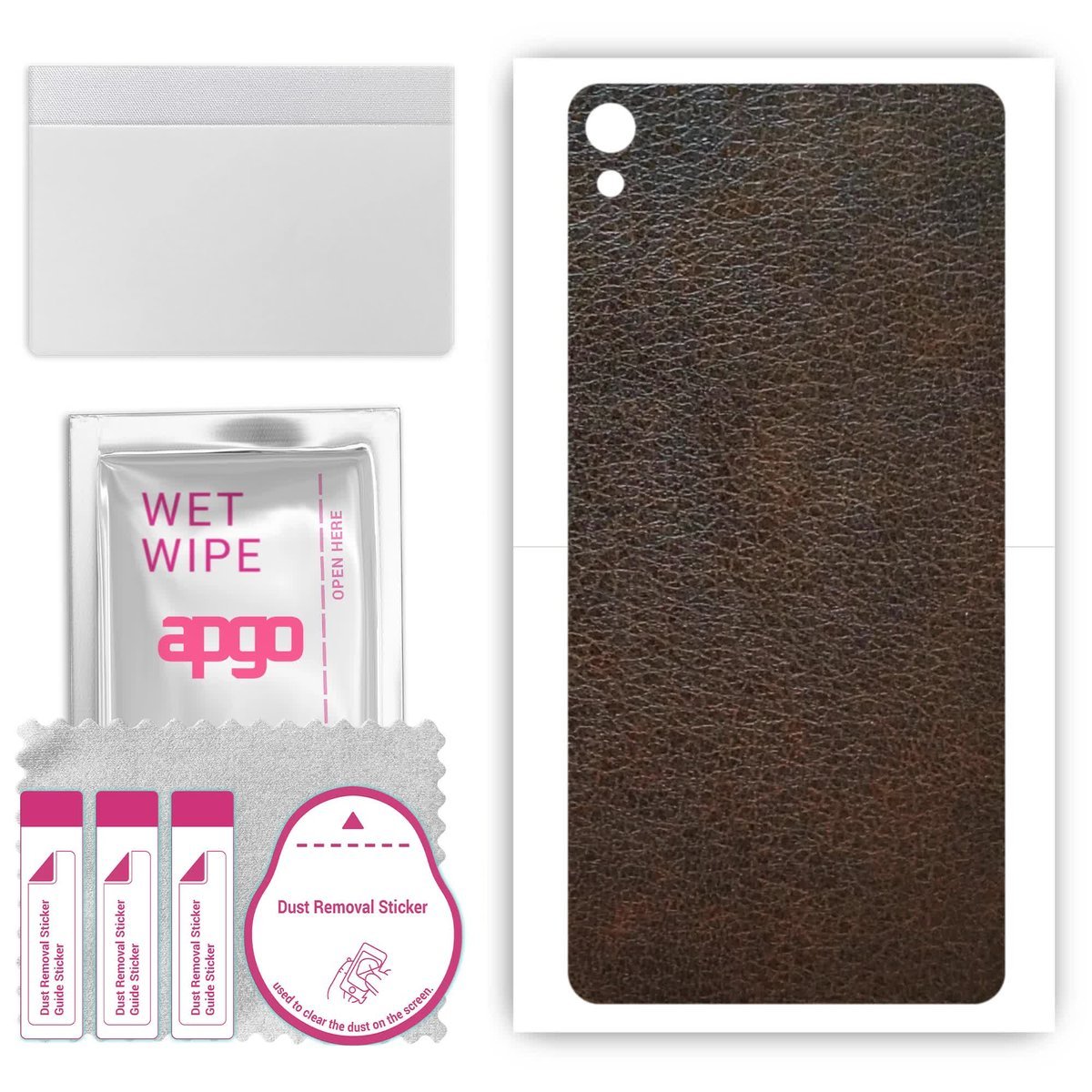 Folia naklejka skórka strukturalna na TYŁ do Sony Xperia L1 - Skóra Brązowa - apgo SKINS