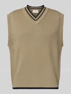 Kamizelki męskie - Bezrękawnik wełniany z dekoltem w serek model ‘COBEK’ - miniaturka - grafika 1