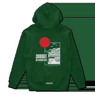 Bluza z kapturem Mitsubishi 3000GT zielona-3XL - Odzież do sportów motorowych - miniaturka - grafika 1