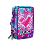 Plecaki - Seven Pudełko szkolne 3 Zip, Wielokolorowy, Trendy Heart Girl, Potrójna komora Akcesoria z ołówkami, Długopisy i markery, Akcesoria szkolne, Akcesoria Plecaki, Szkoła i Wypoczynek, Dziewczęta i - miniaturka - grafika 1