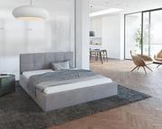 Łóżka - Łóżko tapicerowane RINO - Paris, kolor: steel rama, stelaż metalowy podnoszony 180 x 200 - miniaturka - grafika 1