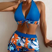 Stroje kąpielowe - Strój kąpielowy ze spodenkami - Granatowy S - miniaturka - grafika 1