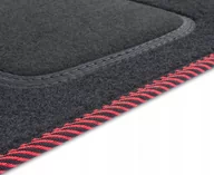 Dywaniki samochodowe - Dywaniki welurowe MOTOS Standard  do Nissan Juke od 2019 - Czarno-czerwona lamówka materiałowa - miniaturka - grafika 1
